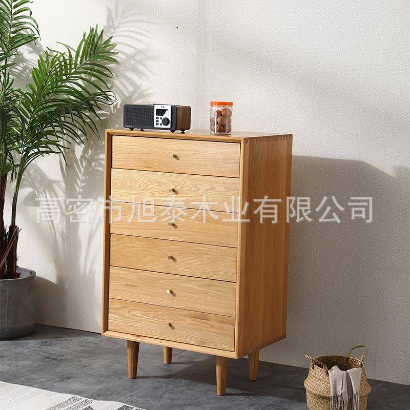 云端五斗柜简约现代实木柜子卧式客厅收纳边角柜储物柜