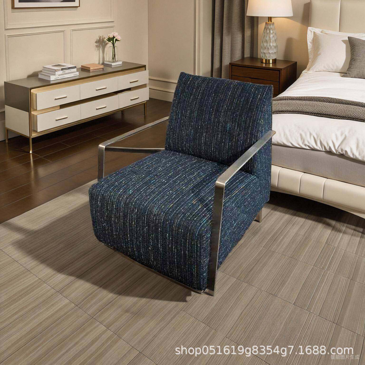 设计师单椅休闲不锈钢艺术设计感客厅别墅布艺意式轻奢单人沙发椅,机械设备,其他机械设备,淘宝优惠券,粉丝福利购,淘宝优惠卷