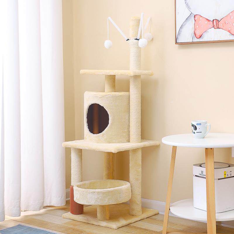 猫爬架短毛绒四层蹭痒猫爬架猫树猫窝猫抓板猫跳台蹭痒器