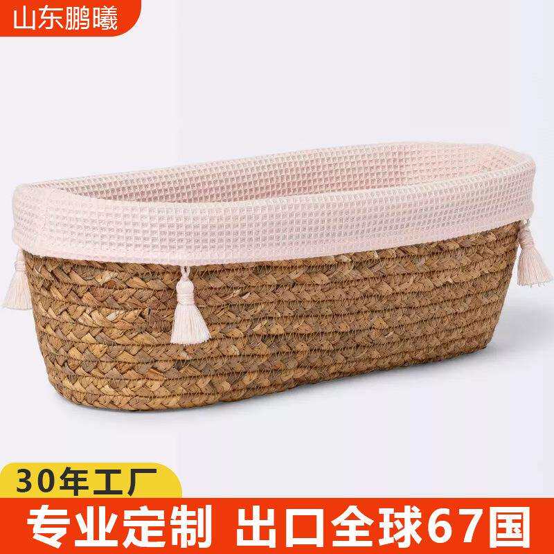 工厂直销天然葫芦草婴儿玩具浴室收纳筐环保草编宝宝床手工编织框
