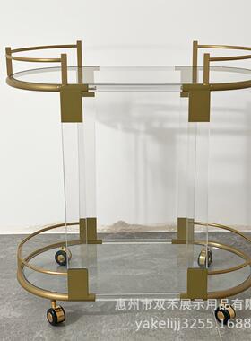 美移动餐车奢亚克力透明酒shbr61式酒水车北欧豪华KTV手推车店轻