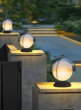 别墅花园大门柱头灯外73841庭简院户装饰灯约现代围口墙柱子灯