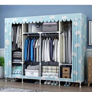 免安装 链衣出房用简易布衣柜结实耐用卧室家租用全钢架IHM柜拉全