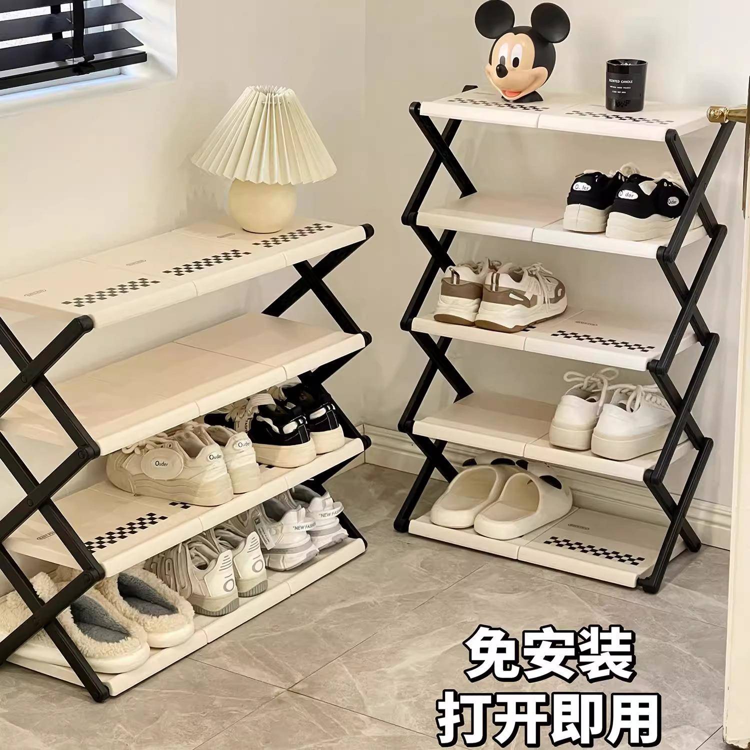 家入户门折叠鞋架用简易门架口多层大收容量2025鞋架新款鞋柜纳神