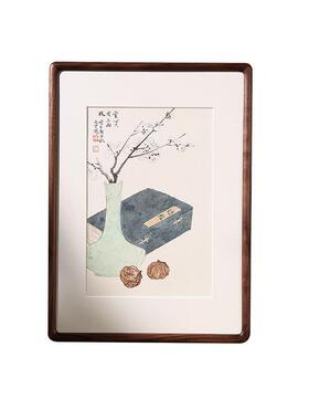 ?444Z胡桃F765HJ89相框挂黑墙台实木画框木装裱纪念框摆圆角大尺