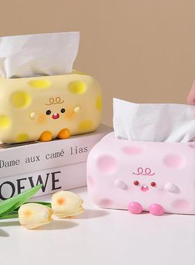 创意抽纸盒客厅摆纸盒巾轻奢YF084-10高档树脂件茶装饰居家纸抽几