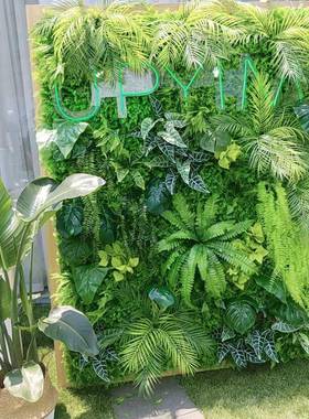面植饰绿色塑料仿真植物草坪植物墙假花室内阳门台头装形象仿真草