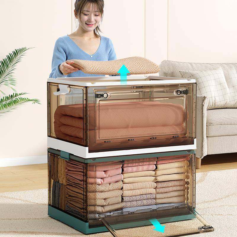 子纳衣物衣物收纳收箱衣柜衣服被收纳家用折叠塑料箱子物透明五开,收纳整理,收纳箱,淘宝优惠券,粉丝福利购,淘宝优惠卷