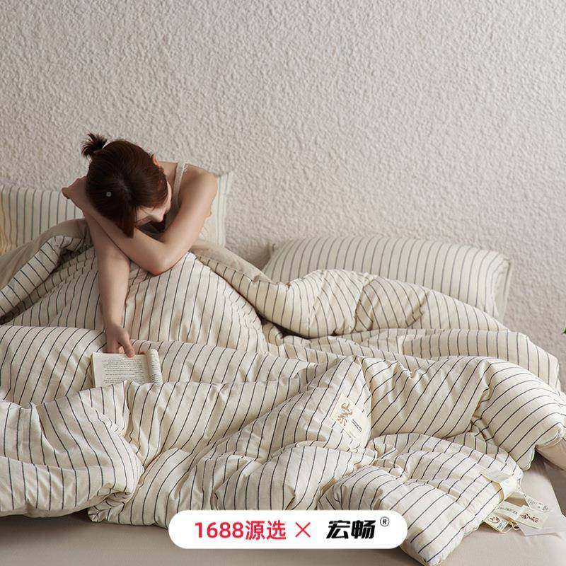 MW-08010条A类母婴全棉色织水式洗春秋被冬被日简棉约纹纯棉大豆,床上用品,化纤被,淘宝优惠券,粉丝福利购,淘宝优惠卷