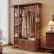 实木衣帽架地置卧室带镜子简约家落用门后衣挂架多层物架子收实木