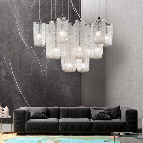 意大厅利款手饰工玻璃北欧后现代简约客厅新装复式946楼梯灯具餐