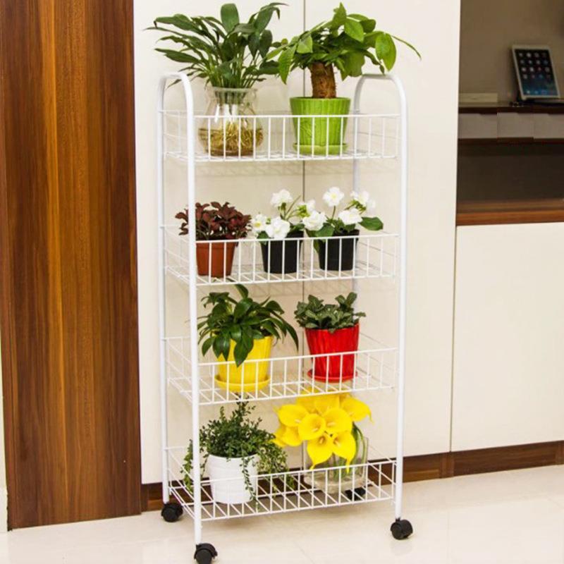 多铁艺花架层落地落地铁艺移动欧式客厅室内多肉花架子带轮子盆新