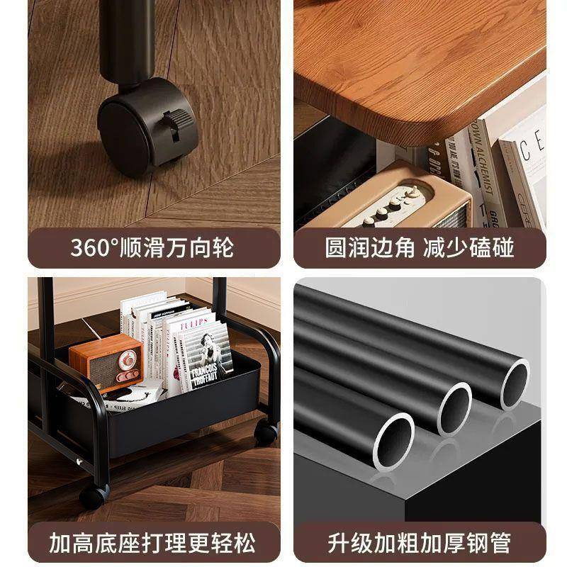 茶几移客厅沙发搁床板小推车收纳动带小轮桌子家用卧室头柜厂家直