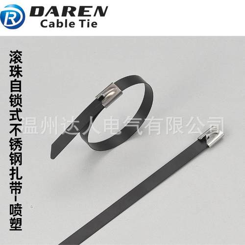 10mm宽BZP滚珠自锁式不锈钢扎带电缆桥架船固定直销