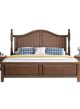 61K3简美风乡村美式实木床现代简约1.8双人床轻奢主卧大床1.5复古