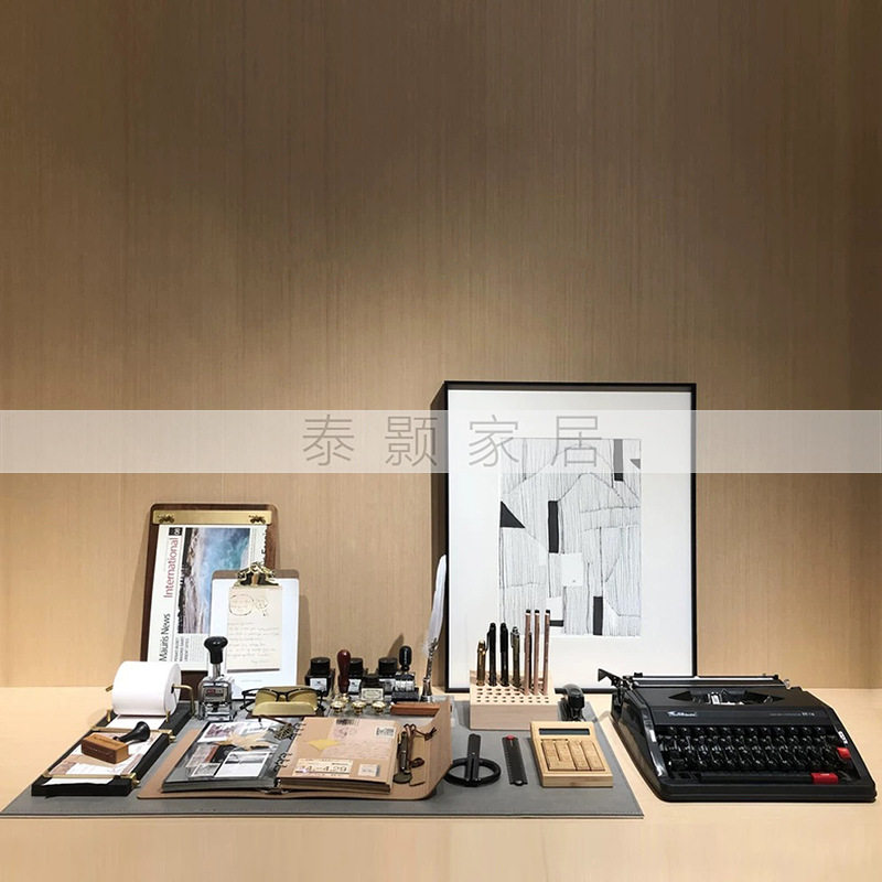 现代样板间书房书桌文具组合相册手帐素材本装饰摆件饰品工艺品