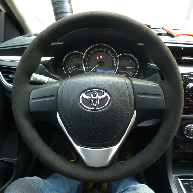 手缝方向盘套磨砂翻毛适用丰田雷凌手缝方向盘套卡罗拉RAV4荣放