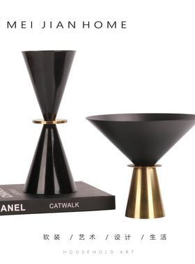 合金漏斗摆件组合简约现代轻奢家居饰品创意客厅样板间售楼部软装