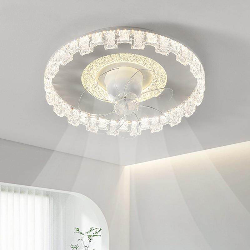 吸顶风扇灯一体超薄卧室吊扇灯后现代新款餐厅吊顶摇头电风扇吊灯