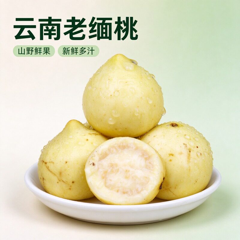 云南老缅桃新鲜白心芭乐番石榴芭乐番石榴鲜果新鲜多汁现摘傣族水