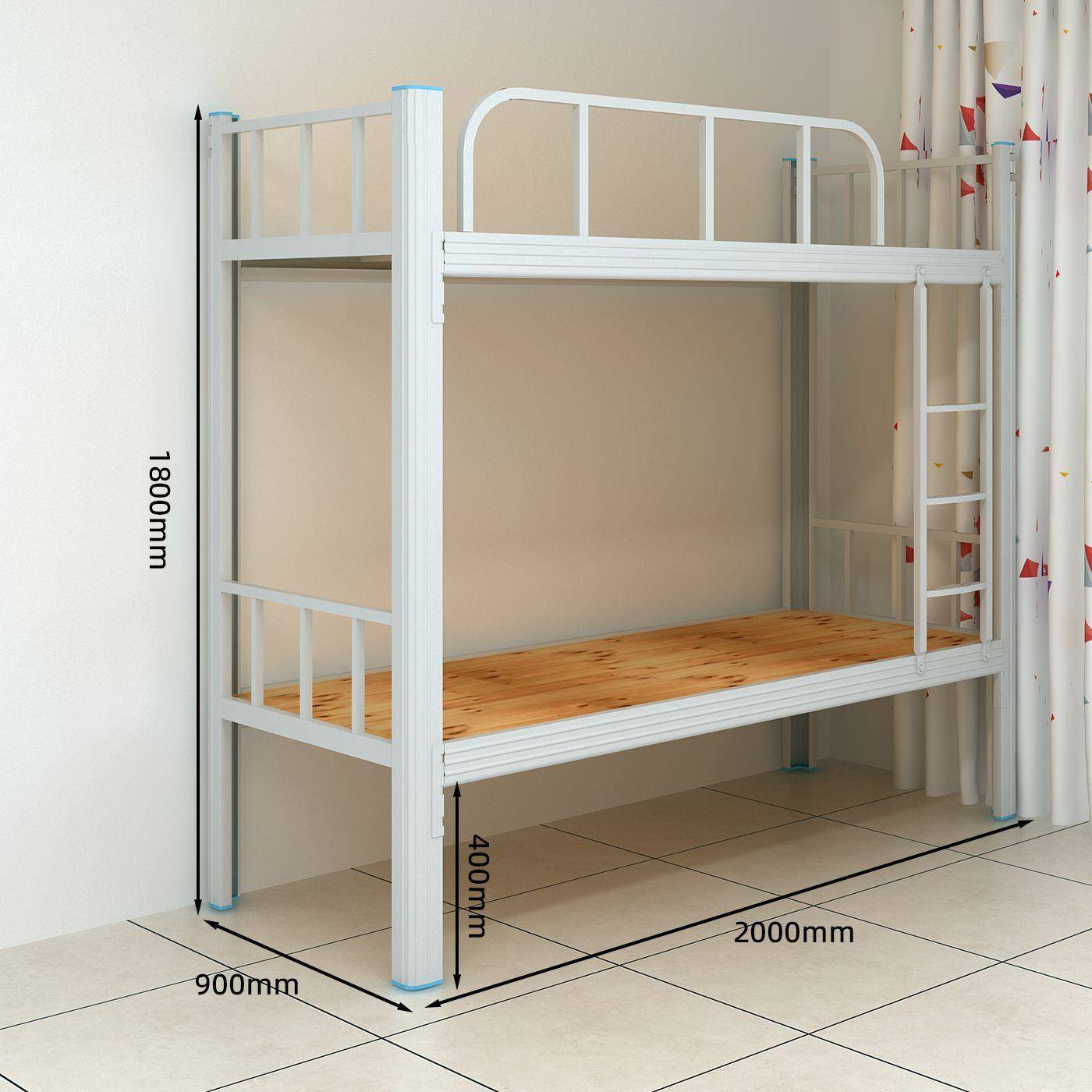 学生上下铺宿舍组柜单带人双人位公寓床02连体床高低铁艺子合床桌