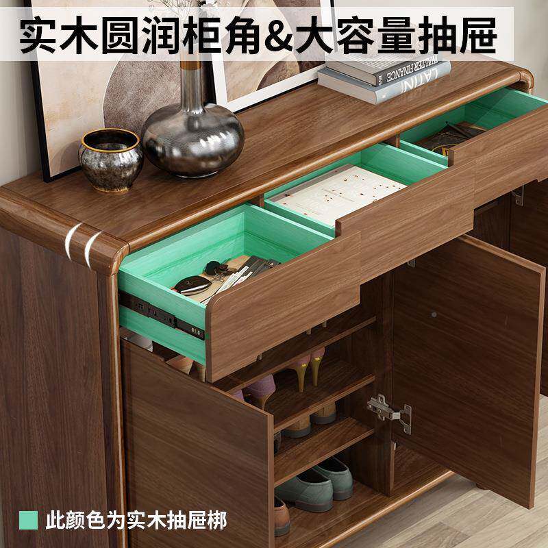 鞋柜家用门口纳实木杠户入新中式玄关柜大物容量收GLD储靠墙门厅