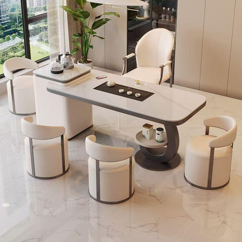 板阳台茶桌厅椅组合轻奢XBN代高级感烧现水壶一体茶几客家岩用小