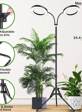 @6寸天使植物环灯生三角支架落地室内全光谱植TFW多肉绿植物长补