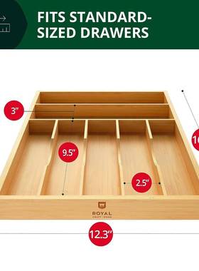 新纳款木质厨房00123刀具分收盒可伸缩刀叉割理整盒抽屉式餐具收