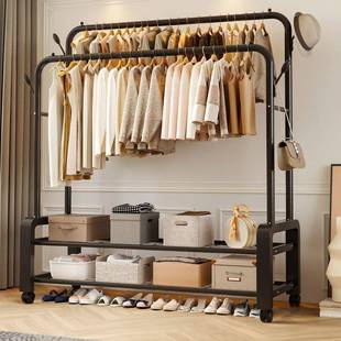 衣架落用地立式加收厚加挂衣KVC架家纳晾衣架室内卧室置物架粗衣