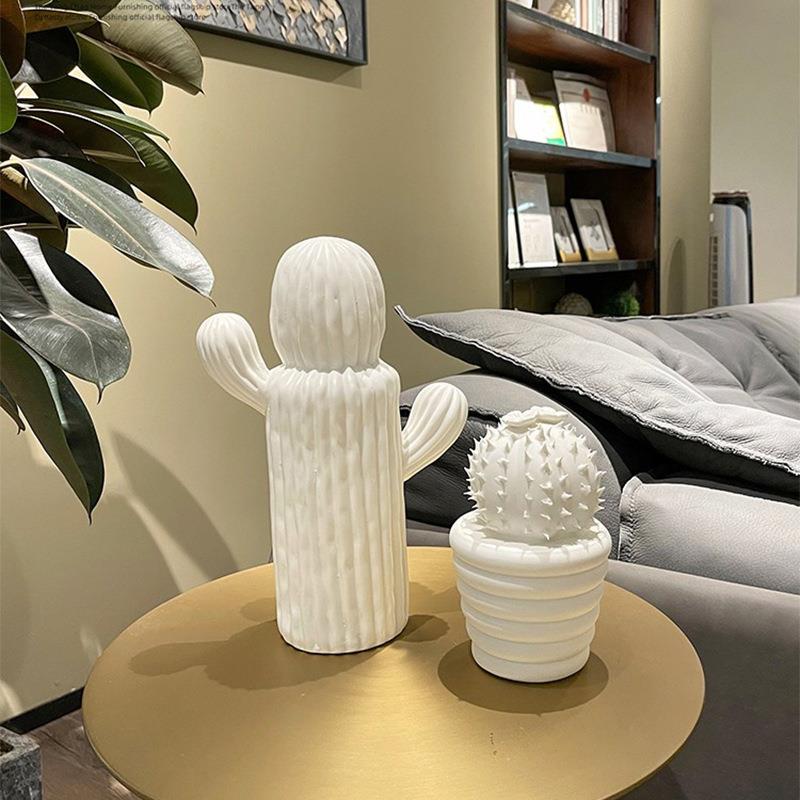 北欧简约陶瓷仙人摆件轻创意客厅样板房玄关掌奢桌面居IZV家软装