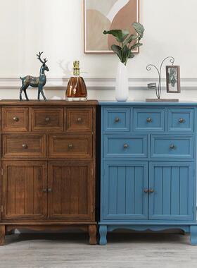 黑色美边斗柜实木厅收纳储物小柜子式客卧室五斗柜置物柜CBB家用