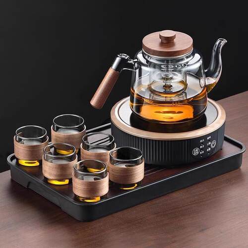 泡茶壶耐热防爆玻璃煮茶蒸汽通用茶壶壶蒸煮一体电陶炉煮茶壶