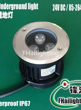100mmLED地埋灯圆形埋地灯广场埋地灯3W户外防水IP67