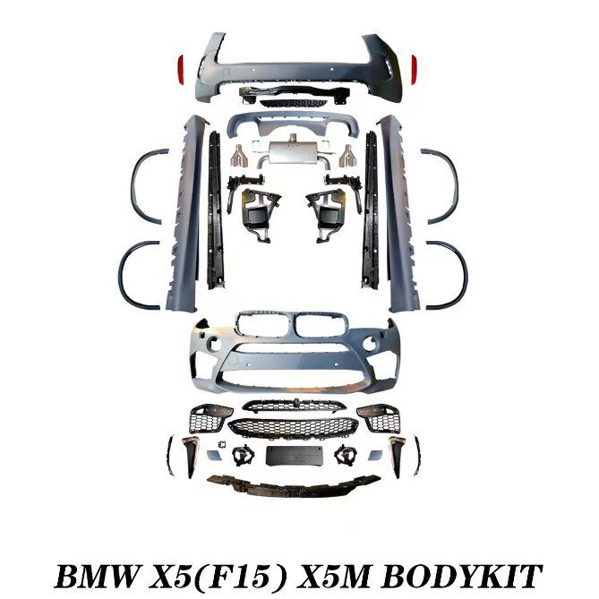 适用于宝马X5F15改X5M前包围后杠总成黑中网侧裙14-18款升级套件