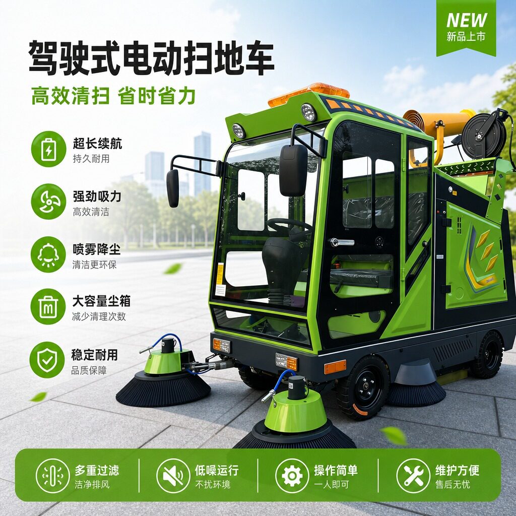 康耐博驾驶式扫地机工业工厂车间用物业道路电动扫地车环卫清洁车