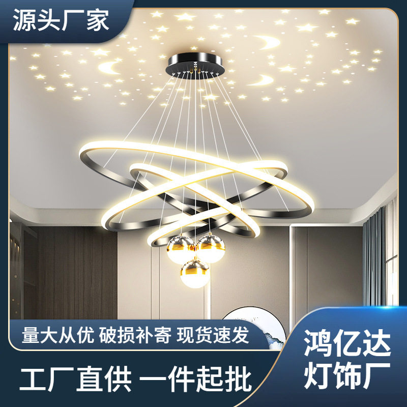 欧式家庭客厅餐厅灯组合套餐吊灯现代简约大气护眼轻奢卧室LED灯