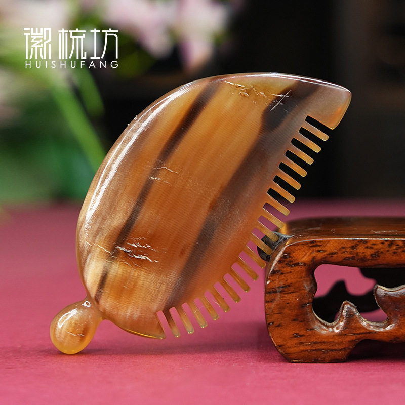 白水牛角原皮叶子脸梳面部脸部刮板下颚提拉紧致按摩角皮刮片284图片