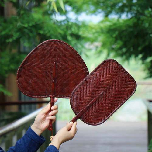 夏季竹编做旧扇 竹编扇 古风扇子 流苏挂饰扇手工竹编扇子竹制品