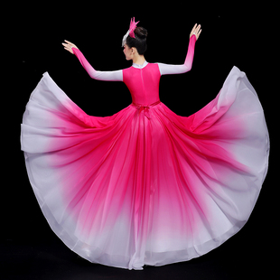 长裙 中国舞蹈服歌伴舞台演出服装 新款 开场舞大摆裙表演服灯火里