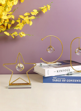 轻奢抽象客厅玄关酒柜摆件创意桌面小摆设家居装饰品水晶球工艺品