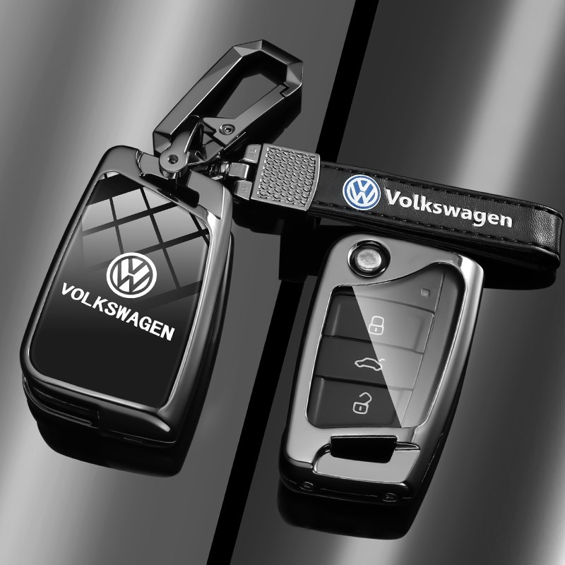 大众23款途观l钥匙套迈腾帕萨特速腾壳宝来cc途岳探岳凌渡包扣男