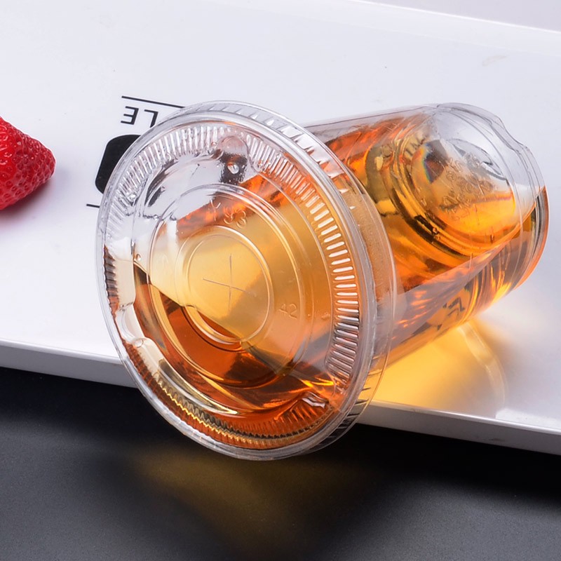 一次性90/98/95口径奶茶杯平盖一次性奶茶塑料杯盖 透明1000只