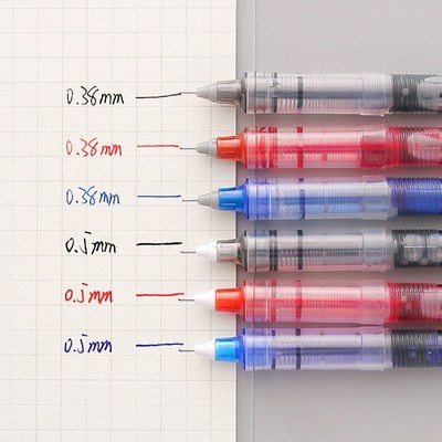 20支装白雪直液式走珠笔替换笔芯学生用全针管中性笔0.38可换墨囊