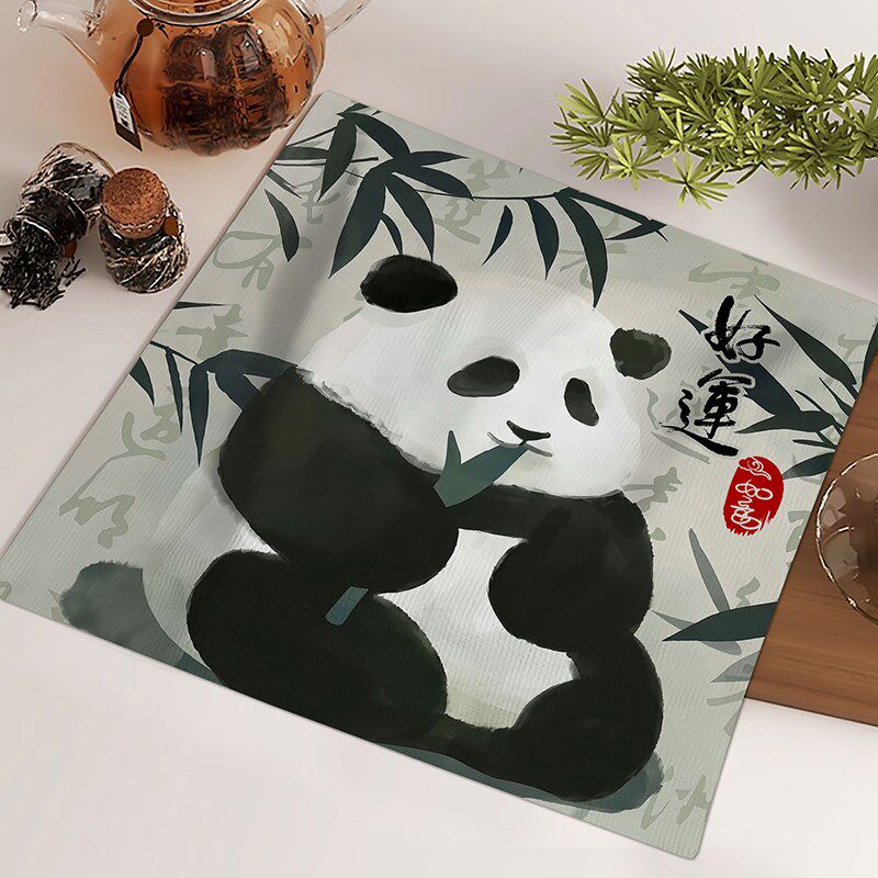 新中式家居布艺茶杯茶具盖巾防水防尘短毛绒万能盖布果盘可定制