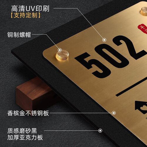 门牌家用号码牌2024年新款门牌号定制不锈钢住宅家用入户门装饰高