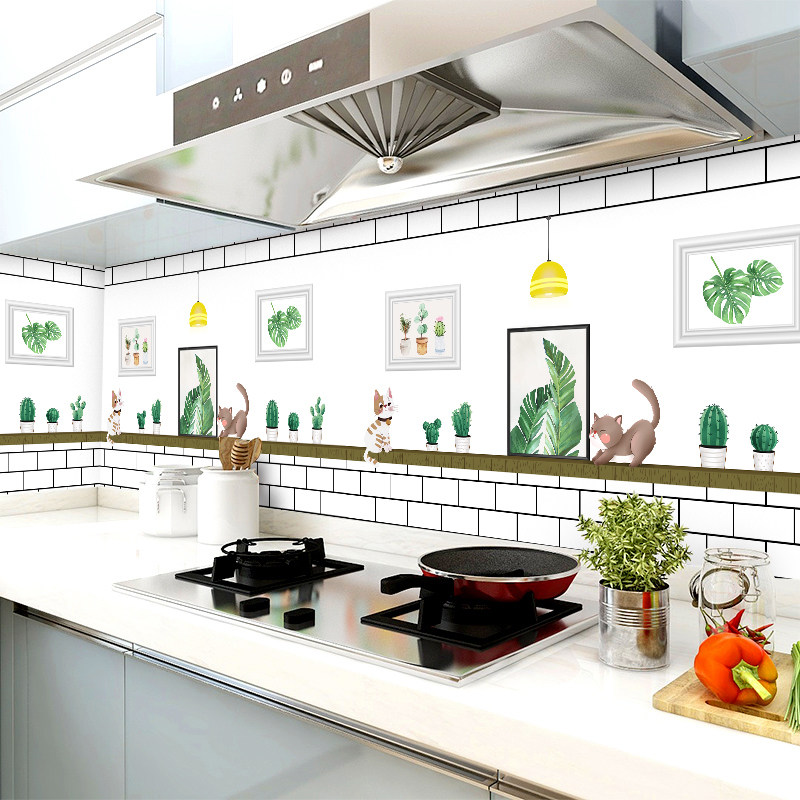 厨房防油贴纸柜灶台用防潮耐高温橱柜家用防水自粘台面墙壁纸墙贴