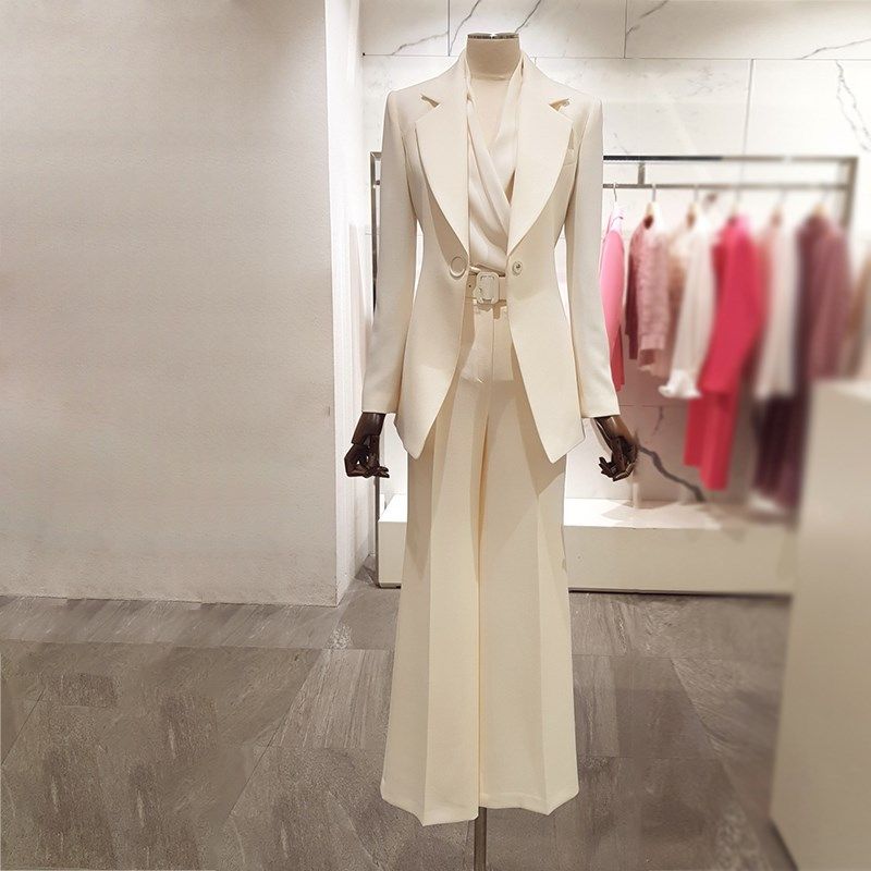 2024年春秋新款时尚收腰小西装女裤套装女女神范气质职业装两件套