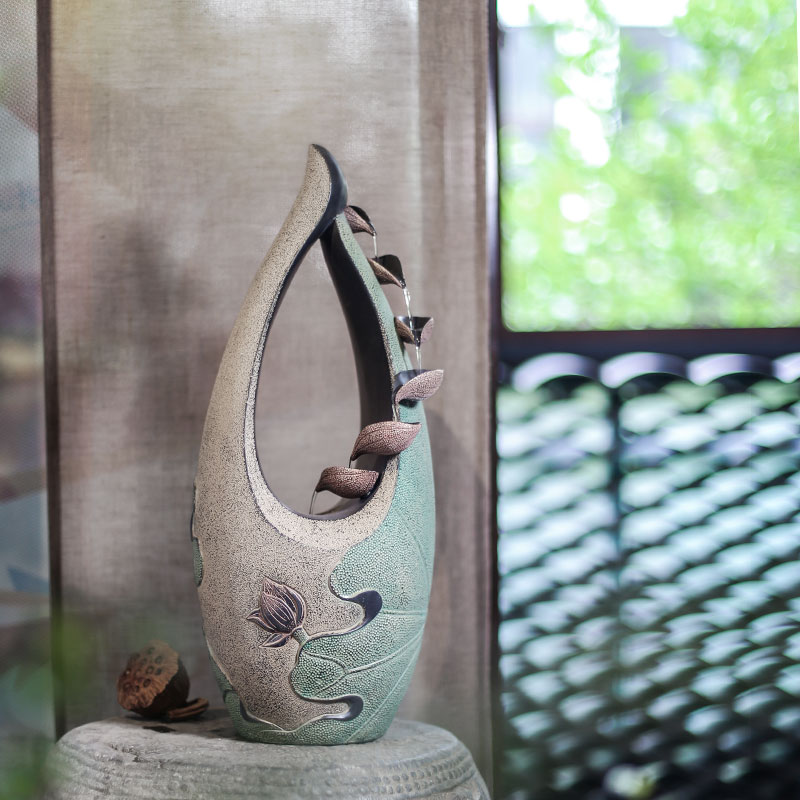 汉韵堂装饰流水摆件客厅书房玄关电视柜桌面家居小型招财室内摆设