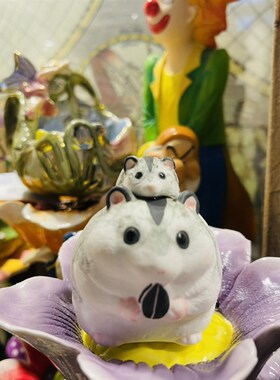 高温陶瓷吃货小仓鼠陶瓷公仔摆件创意家居饰品办公桌摆设少女礼物